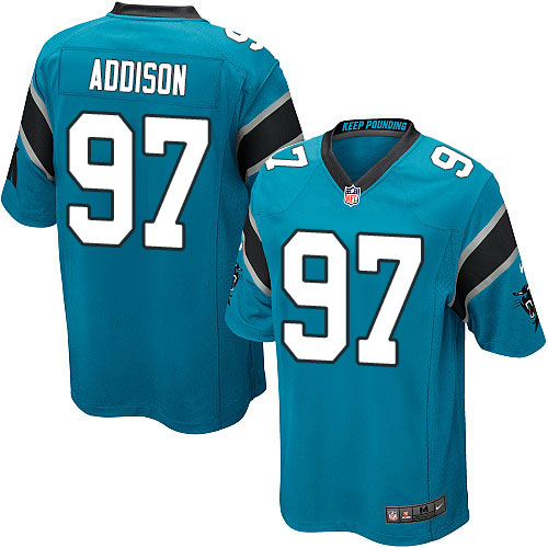 Men's Nike Carolina Panthers #97 Mario Addison Game Blue Alternate NFL Jersey