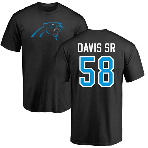 NFL Nike Carolina Panthers #58 Thomas Davis Black Name & Number Logo T-Shirt