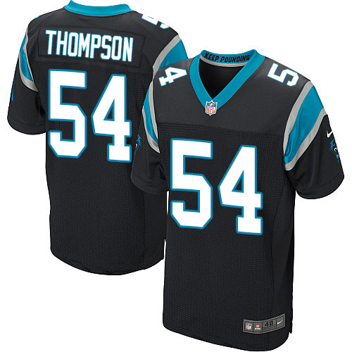 Men's Nike Carolina Panthers #54 Shaq Thompson Elite Black Team Color NFL Jersey