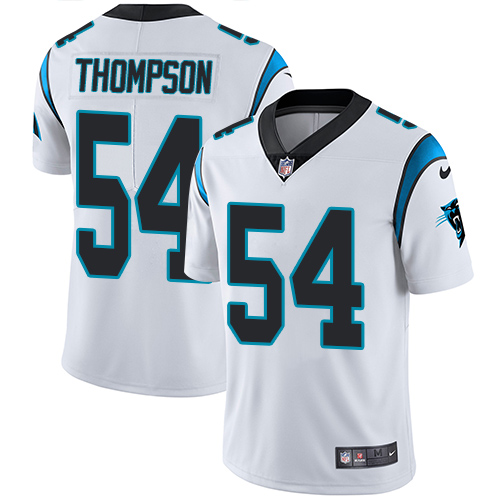 Men's Nike Carolina Panthers #54 Shaq Thompson White Vapor Untouchable Limited Player NFL Jersey