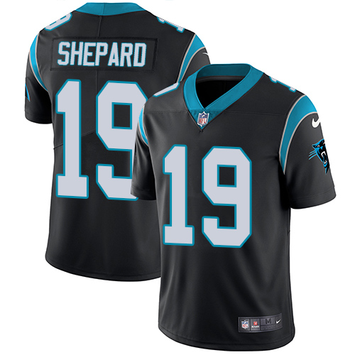 Men's Nike Carolina Panthers #19 Russell Shepard Black Team Color Vapor Untouchable Limited Player NFL Jersey