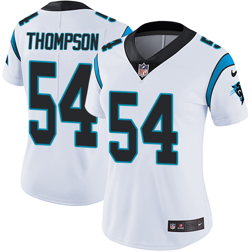 Women's Nike Carolina Panthers #54 Shaq Thompson White Vapor Untouchable Elite Player NFL Jersey