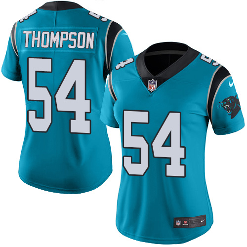 Women's Nike Carolina Panthers #54 Shaq Thompson Blue Alternate Vapor Untouchable Elite Player NFL Jersey