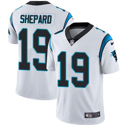 Men's Nike Carolina Panthers #19 Russell Shepard White Vapor Untouchable Limited Player NFL Jersey