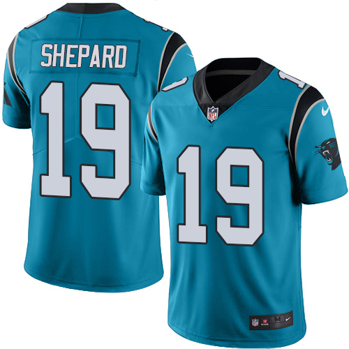 Men's Nike Carolina Panthers #19 Russell Shepard Blue Alternate Vapor Untouchable Limited Player NFL Jersey
