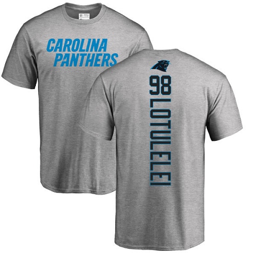 NFL Nike Carolina Panthers #98 Star Lotulelei Ash Backer T-Shirt