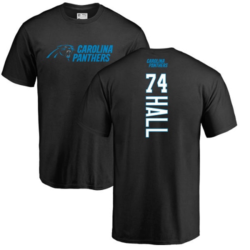 NFL Nike Carolina Panthers #74 Daeshon Hall Black Backer T-Shirt