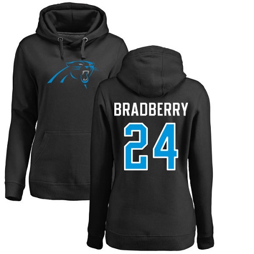 NFL Women's Nike Carolina Panthers #24 James Bradberry Black Name & Number Logo Pullover Hoodie