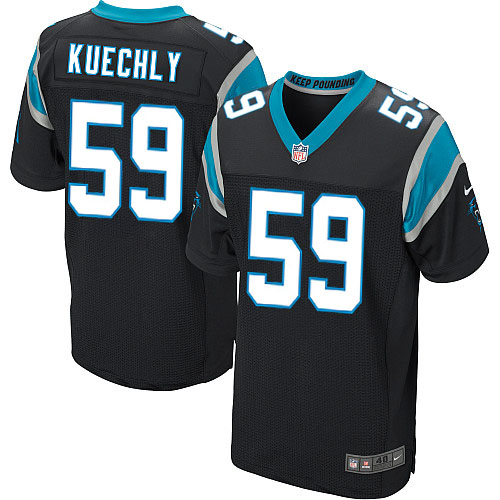 Men's Nike Carolina Panthers #59 Luke Kuechly Elite Black Team Color NFL Jersey