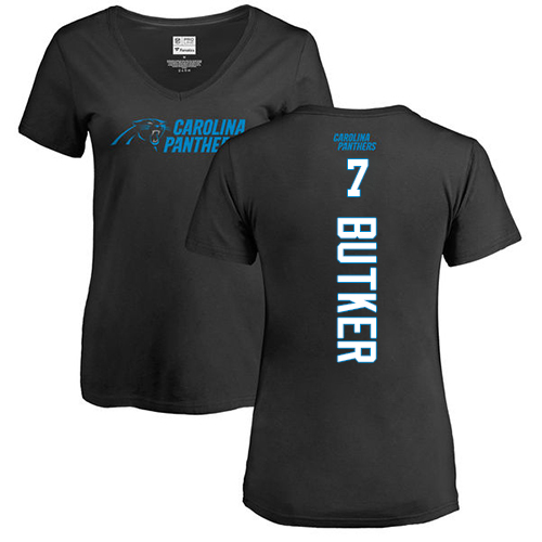 NFL Women's Nike Carolina Panthers #7 Harrison Butker Black Backer T-Shirt