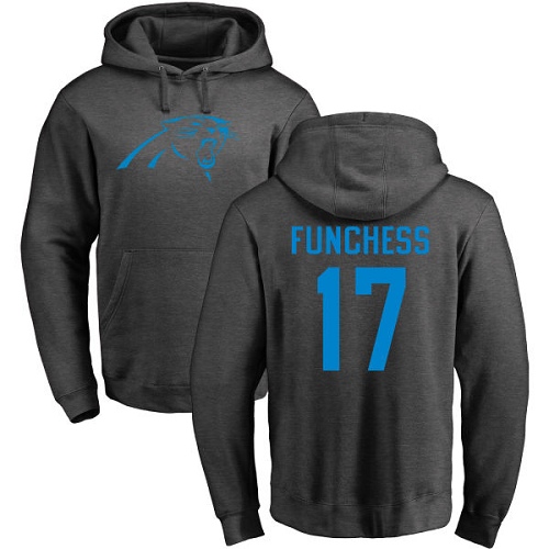 NFL Nike Carolina Panthers #17 Devin Funchess Ash One Color Pullover Hoodie