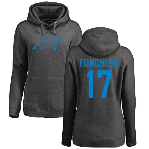 NFL Women's Nike Carolina Panthers #17 Devin Funchess Ash One Color Pullover Hoodie