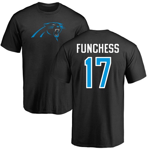 NFL Nike Carolina Panthers #17 Devin Funchess Black Name & Number Logo T-Shirt