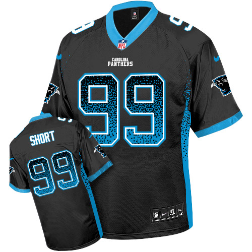 Men's Nike Carolina Panthers #99 Kawann Short Elite Black Drift Fashion NFL Jersey