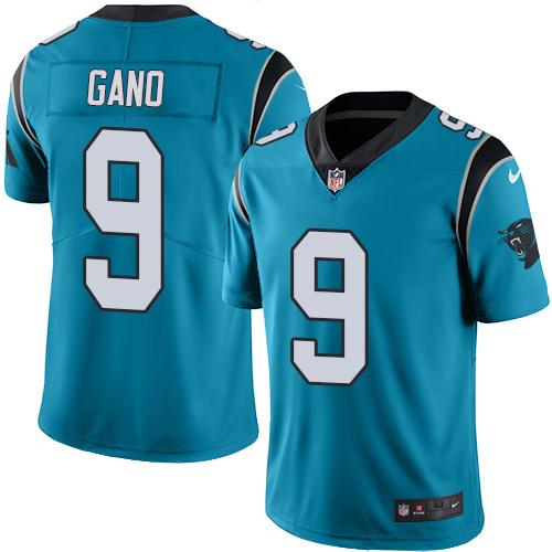 Men's Nike Carolina Panthers #9 Graham Gano Elite Blue Rush Vapor Untouchable NFL Jersey