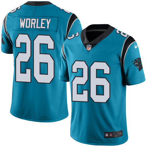 Men's Nike Carolina Panthers #26 Daryl Worley Elite Blue Rush Vapor Untouchable NFL Jersey