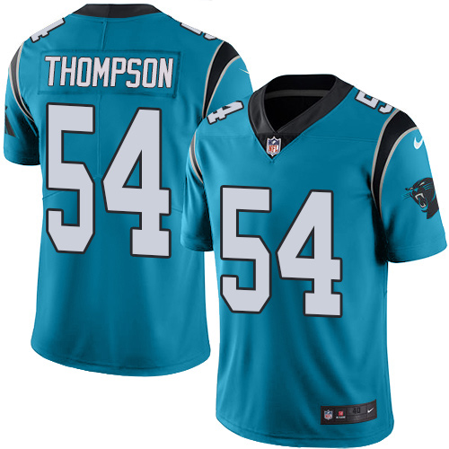 Men's Nike Carolina Panthers #54 Shaq Thompson Elite Blue Rush Vapor Untouchable NFL Jersey