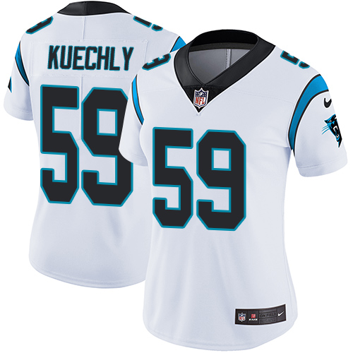 Women's Nike Carolina Panthers #59 Luke Kuechly White Vapor Untouchable Elite Player NFL Jersey