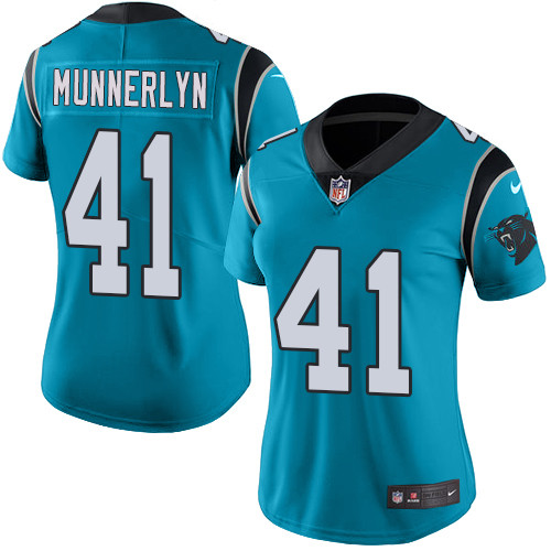 Women's Nike Carolina Panthers #41 Captain Munnerlyn Limited Blue Rush Vapor Untouchable NFL Jersey