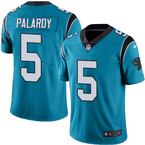 Men's Nike Carolina Panthers #5 Michael Palardy Limited Blue Rush Vapor Untouchable NFL Jersey