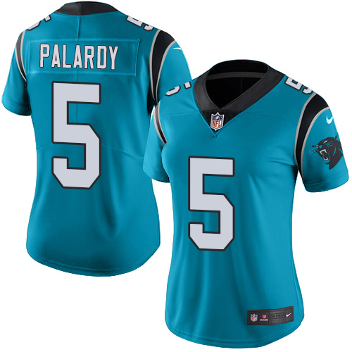 Women's Nike Carolina Panthers #5 Michael Palardy Limited Blue Rush Vapor Untouchable NFL Jersey