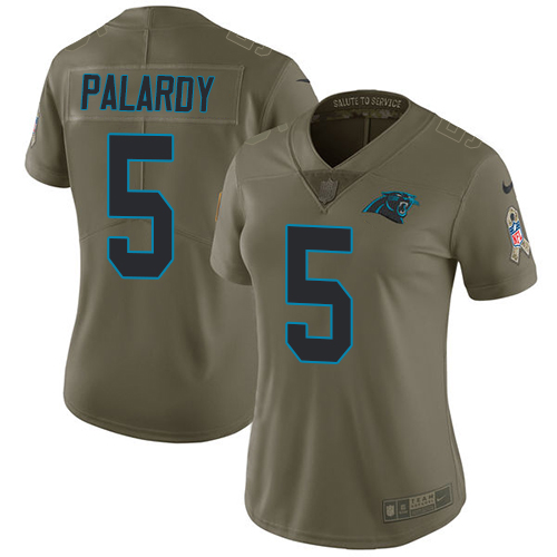 Women's Nike Carolina Panthers #5 Michael Palardy Limited Olive 2017 Salute to Service NFL Jersey