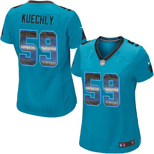 Women's Nike Carolina Panthers #59 Luke Kuechly Limited Blue Strobe NFL Jersey