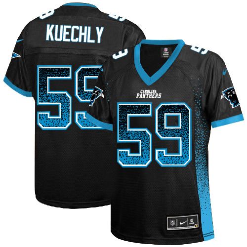 Women's Nike Carolina Panthers #59 Luke Kuechly Elite Black Drift Fashion NFL Jersey