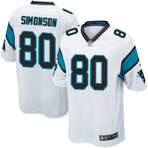 Men's Nike Carolina Panthers #80 Scott Simonson Game White NFL Jersey