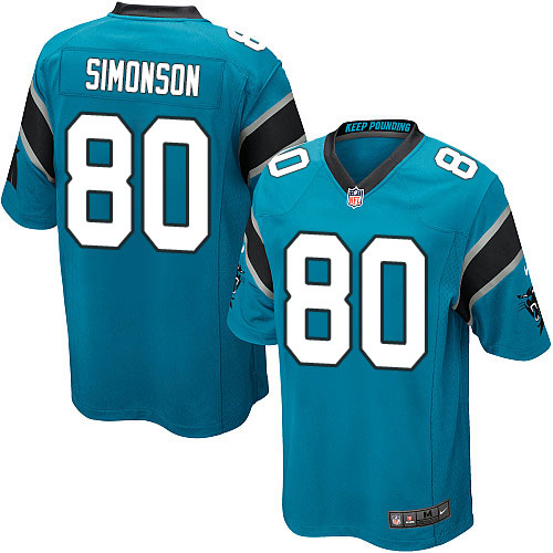 Men's Nike Carolina Panthers #80 Scott Simonson Game Blue Alternate NFL Jersey