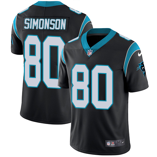 Youth Nike Carolina Panthers #80 Scott Simonson Black Team Color Vapor Untouchable Limited Player NFL Jersey