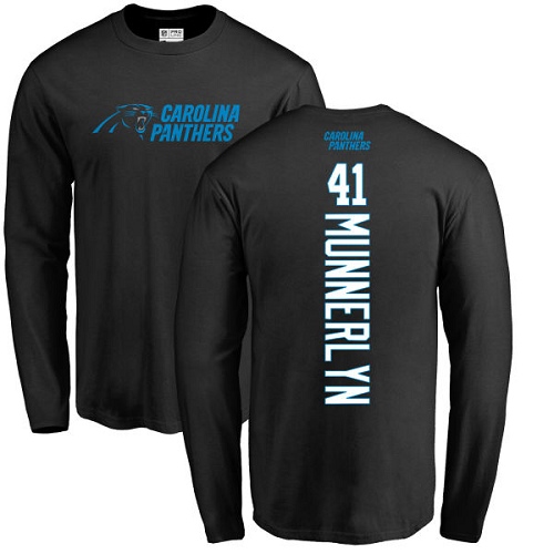 NFL Nike Carolina Panthers #41 Captain Munnerlyn Black Backer Long Sleeve T-Shirt