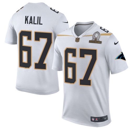 Men's Nike Carolina Panthers #67 Ryan Kalil Elite White Team Rice 2016 Pro Bowl NFL Jersey