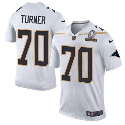 Men's Nike Carolina Panthers #70 Trai Turner Elite White Team Rice 2016 Pro Bowl NFL Jersey