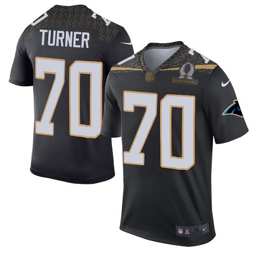 Men's Nike Carolina Panthers #70 Trai Turner Elite Black Team Irvin 2016 Pro Bowl NFL Jersey