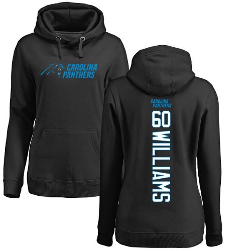 NFL Women's Nike Carolina Panthers #60 Daryl Williams Black Backer Pullover Hoodie