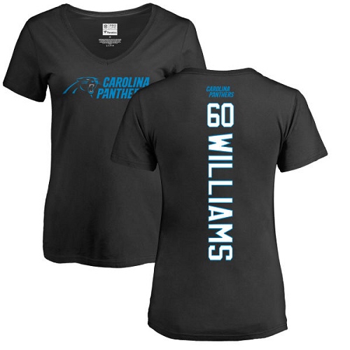 NFL Women's Nike Carolina Panthers #60 Daryl Williams Black Backer T-Shirt