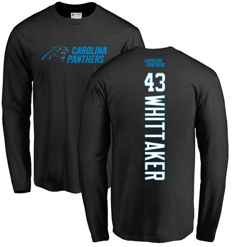 NFL Nike Carolina Panthers #43 Fozzy Whittaker Black Backer Long Sleeve T-Shirt