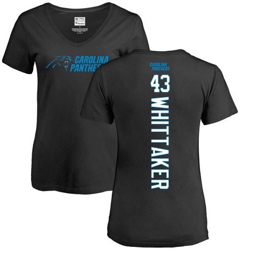 NFL Women's Nike Carolina Panthers #43 Fozzy Whittaker Black Backer T-Shirt