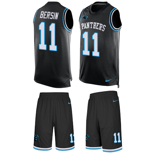 Men's Nike Carolina Panthers #11 Brenton Bersin Limited Black Tank Top Suit NFL Jersey