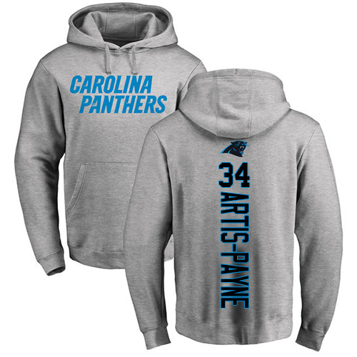 NFL Nike Carolina Panthers #34 Cameron Artis-Payne Ash Backer Pullover Hoodie