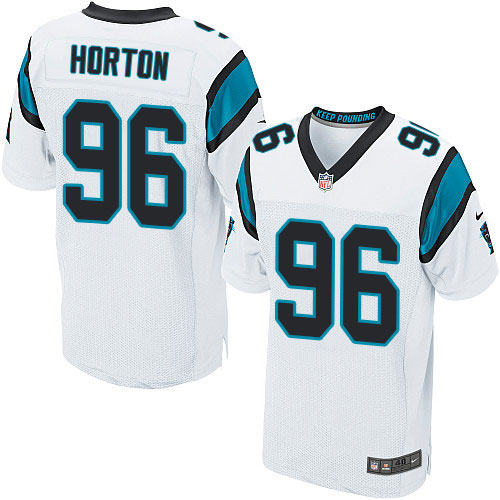 Men's Nike Carolina Panthers #96 Wes Horton Elite White NFL Jersey