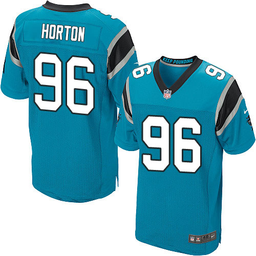 Men's Nike Carolina Panthers #96 Wes Horton Elite Blue Alternate NFL Jersey