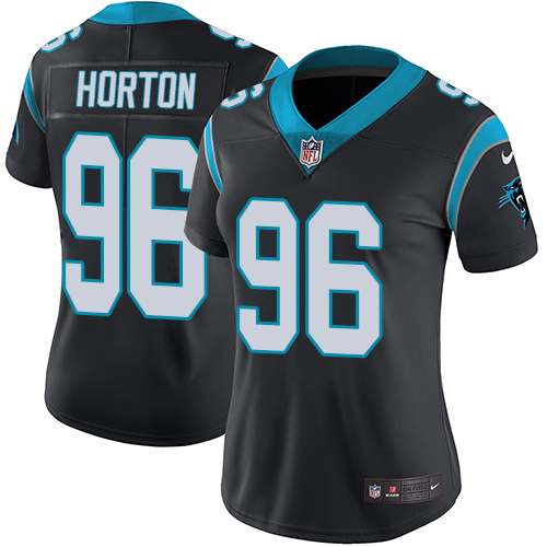 Women's Nike Carolina Panthers #96 Wes Horton Black Team Color Vapor Untouchable Limited Player NFL Jersey