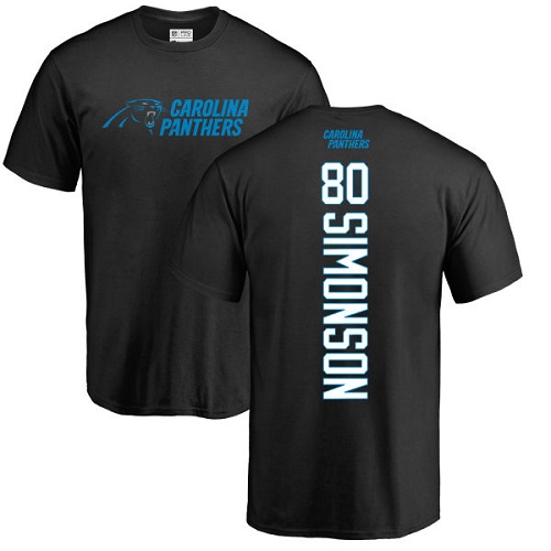 NFL Nike Carolina Panthers #80 Scott Simonson Black Backer T-Shirt