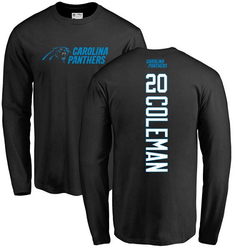 NFL Nike Carolina Panthers #20 Kurt Coleman Black Backer Long Sleeve T-Shirt