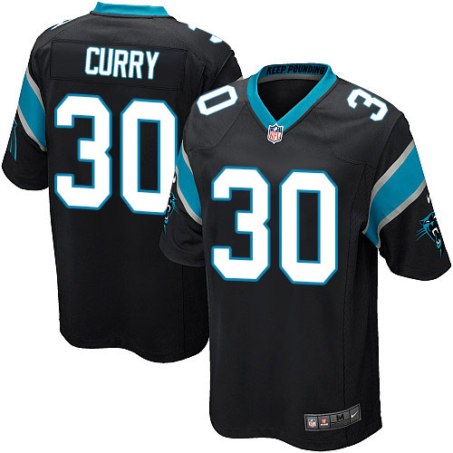 Men's Nike Carolina Panthers #30 Stephen Curry Game Black Team Color NFL Jersey