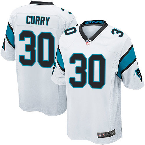 Men's Nike Carolina Panthers #30 Stephen Curry Game White NFL Jersey