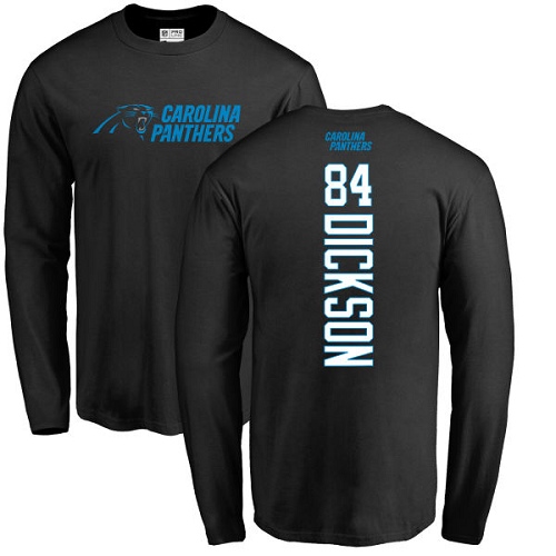NFL Nike Carolina Panthers #84 Ed Dickson Black Backer Long Sleeve T-Shirt