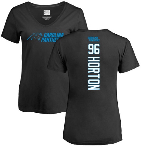 NFL Women's Nike Carolina Panthers #96 Wes Horton Black Backer T-Shirt